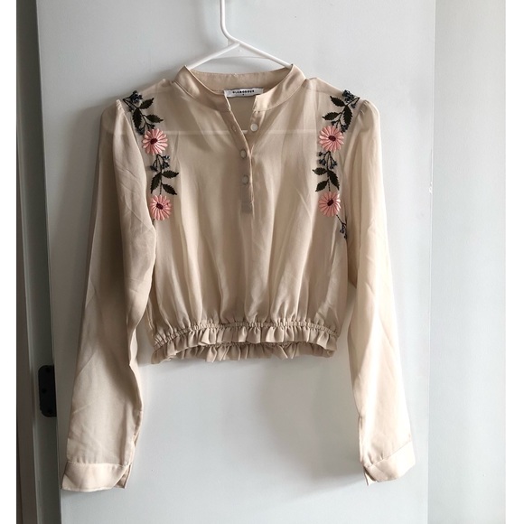 ASOS Glamorous Two Piece Set in Sheer Blush with Floral Embroidery. - Picture 4 of 12